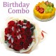 Birthday Package - Rose Bouquet + Mango Cream Cake Birthday Package - Rose Bouquet + Mango Cream Cake