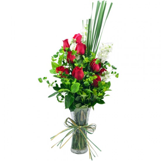 Eternal Romance: One Dozen Roses in Vase Eternal Romance: One Dozen Roses in Vase
