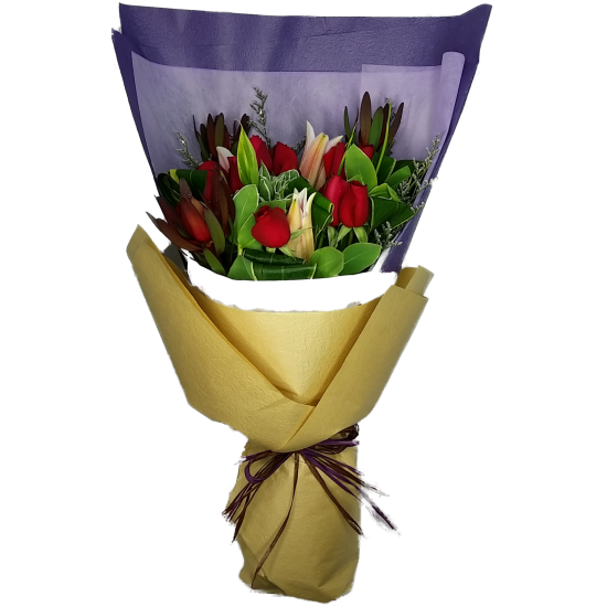 One Dozen Bouquet with Two Steams Red Tiger Lily One Dozen Bouquet with Two Steams Red Tiger Lily