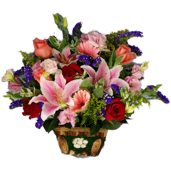 Lily and Roses Flowers Basket Lily and Roses Flowers Basket