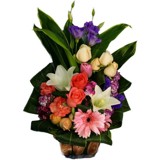 White Color Lily and Roses Arrangement White Color Lily and Roses Arrangement