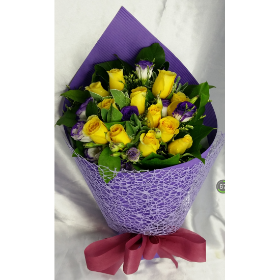 One Dozen Yellow Roses Bouquet One Dozen Yellow Roses Bouquet