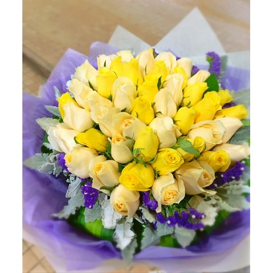 50 Stems Mix Color Roses Bouquet 50 Stems Mix Color Roses Bouquet