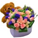 Teddy Bear in Your Heart with One Dozen Pink Roses Teddy Bear in Your Heart with One Dozen Pink Roses