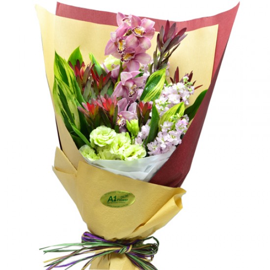 Holland Pink Color Cymbidium Bouquet Holland Pink Color Cymbidium Bouquet