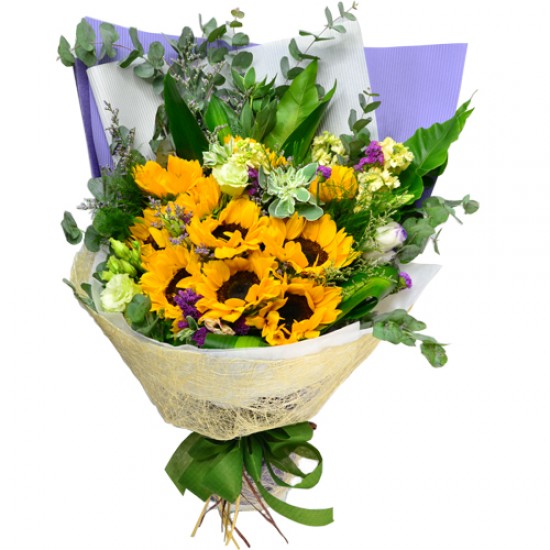 Radiant Sunshine 10 pcs Sunflowers Bouquet Radiant Sunshine 10 pcs Sunflowers Bouquet