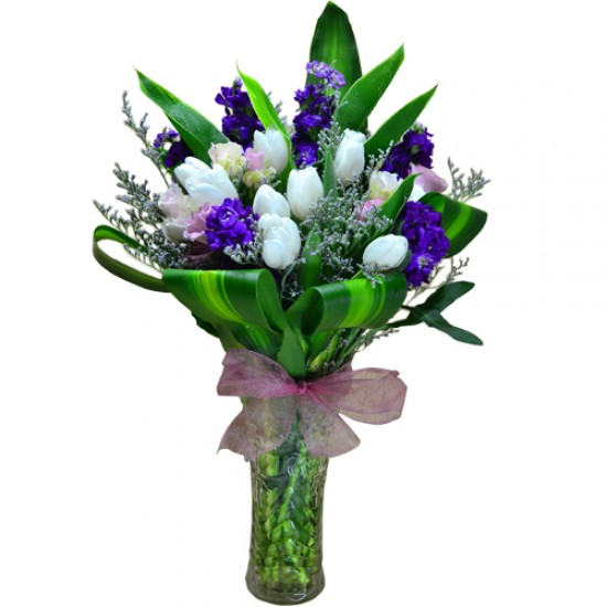 Elegant Holland Tulip Vase Arrangement Elegant Holland Tulip Vase Arrangement