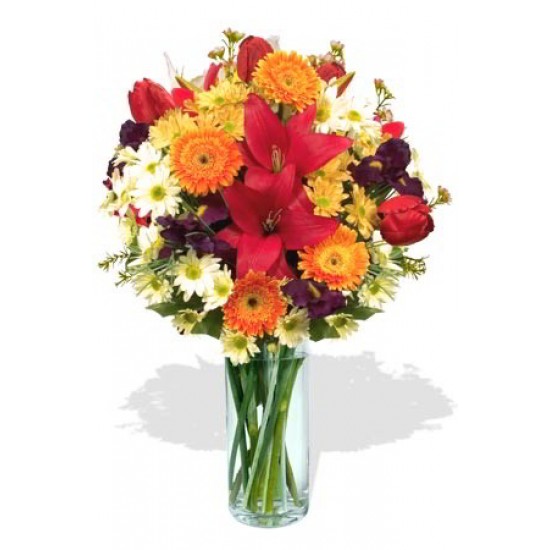 Mixed Flowers Vase Bouquet