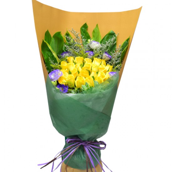 Golden Bliss 18pcs Yellow Roses Bouquet Golden Bliss 18pcs Yellow Roses Bouquet