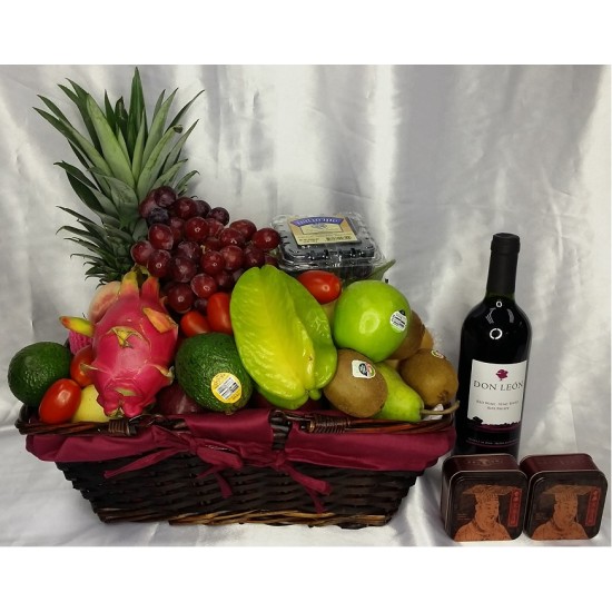 Mid Autumn Festival Fruits Hamper with Mini Mooncakes and Red Wine Mid Autumn Festival Fruits Hamper with Mini Mooncakes and Red Wine