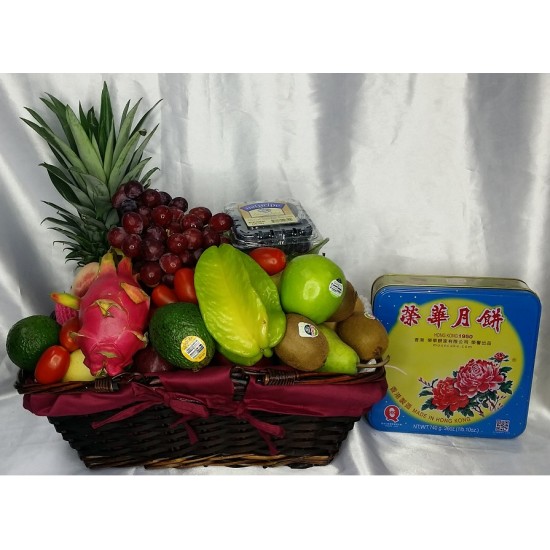 Mid Autumn Festival Fruits Hamper with MoonCake