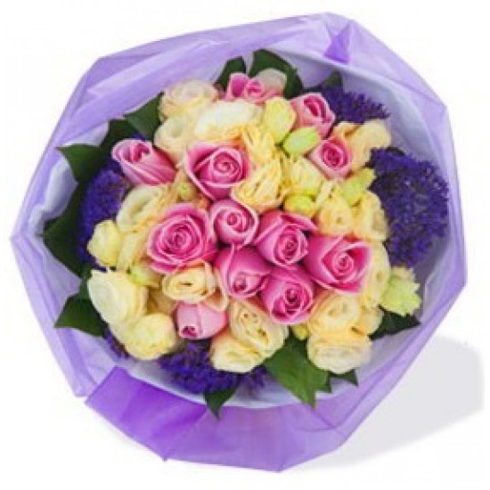 One Dozen Maria Pink Rose Bouquet